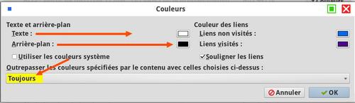 Langue, apparence, couleurs